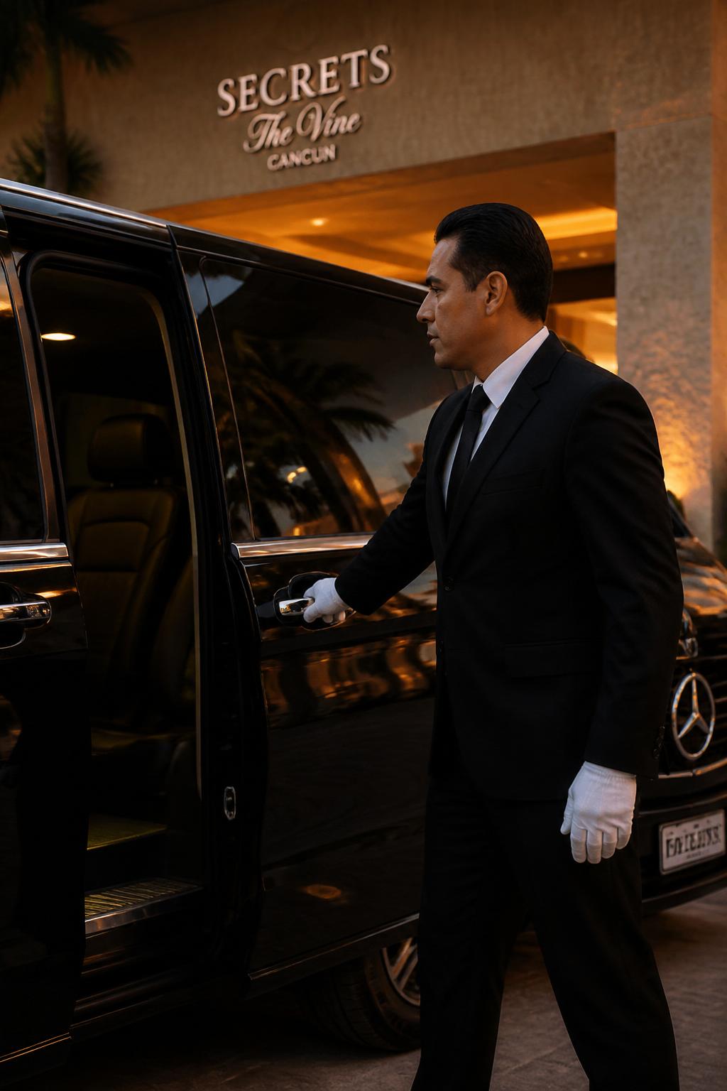 Premium chauffeur greeting guest
